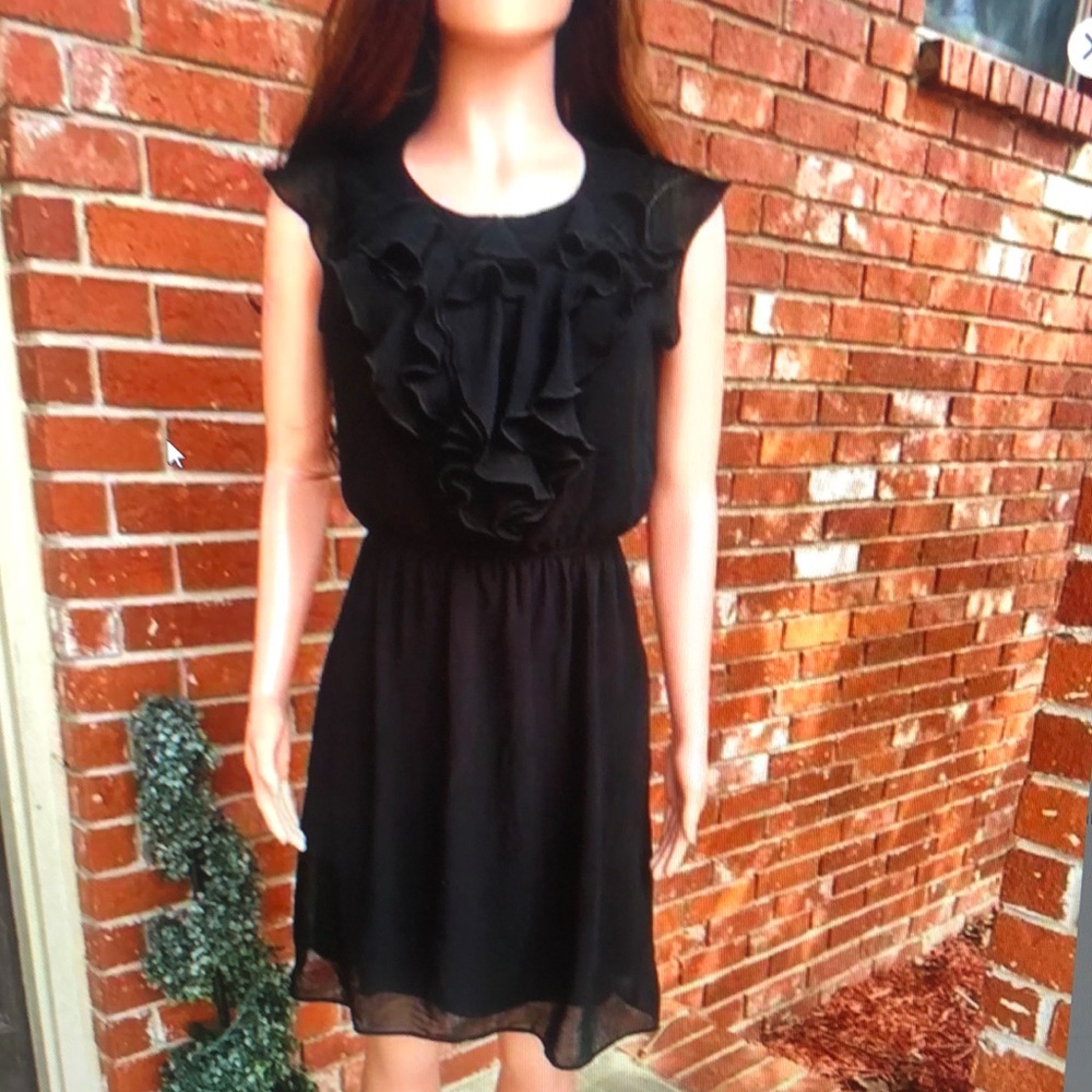 Elegant Black Ruffle Dress